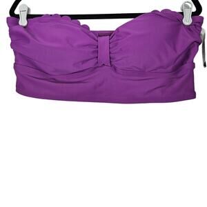 NEW Torrid 0 Purple Bikini Top Scalloped Little Mermaid Swimsuit Pool Beach